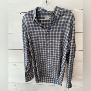 Faherty Men's Blue Plaid Shirt, size large, EUC, see photos, casual, business